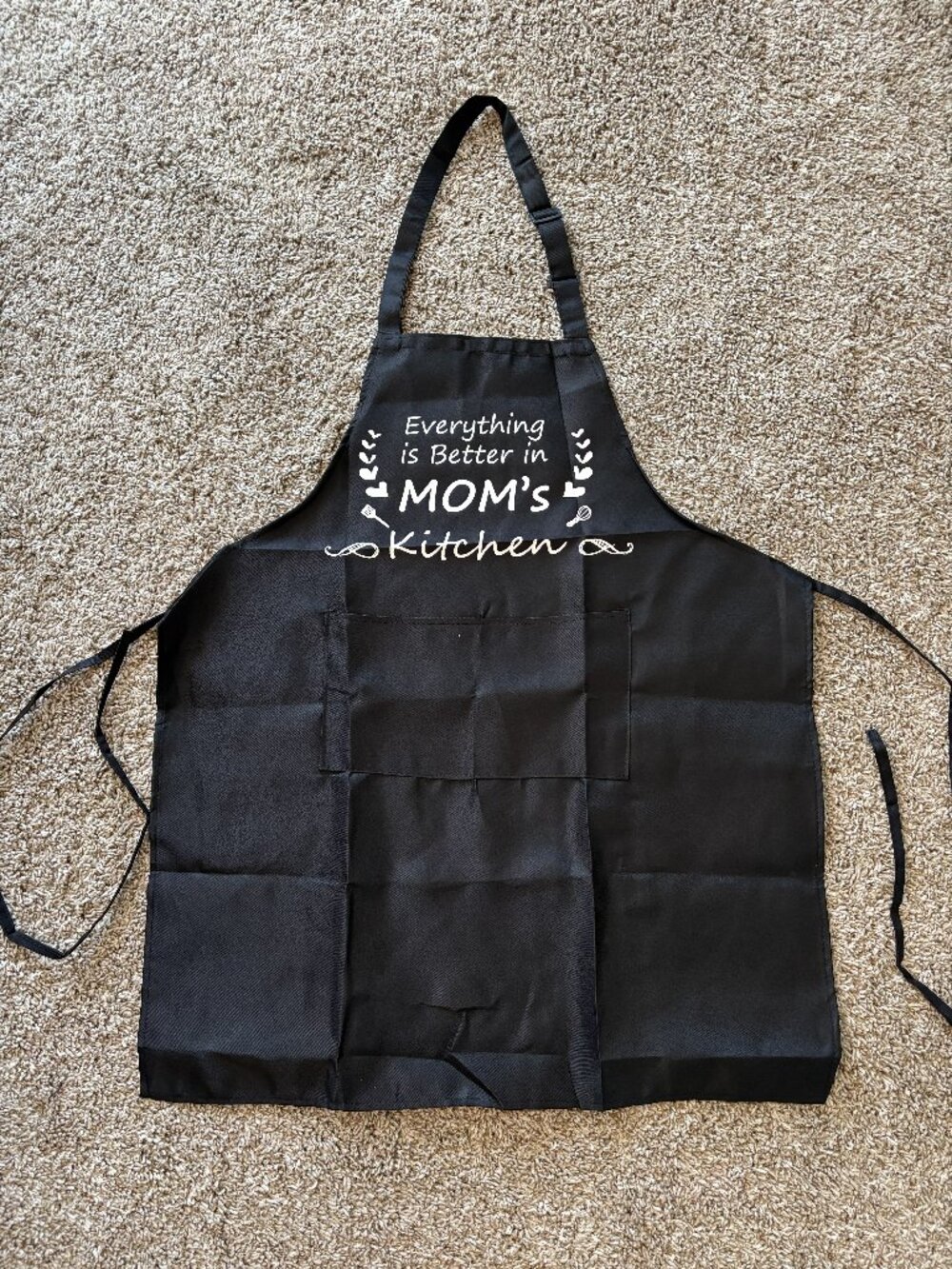 Black Apron "Everything is Better in Mom's Kitchen"-NEW